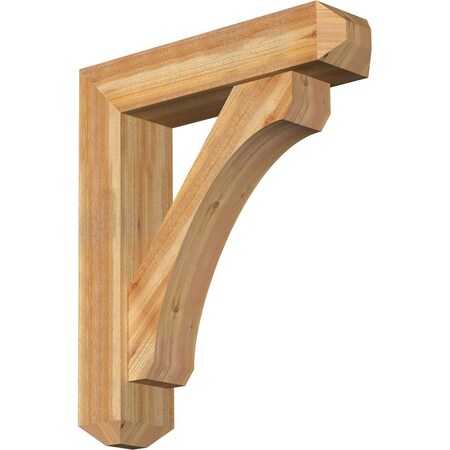 Ekena Millwork Legacy Craftsman Rough Sawn Bracket w/ Offset Brace, Western Red Cedar, 8"W x 34"D x 40"H BKT0806X34X40LEC04RWR